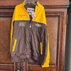 Chase Authentics Yellow and Brown Racing Windbreaker